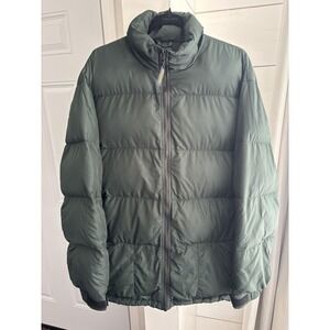 Woolrich Jacket Mens Large Forest Green‎ Duck Down Puffer Nylon Winter Coat